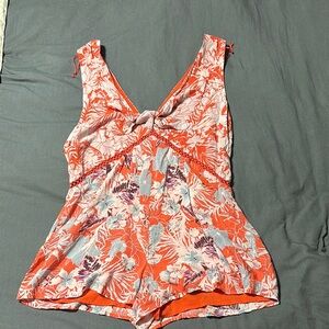 Free people Floral Print V-Neck Romper